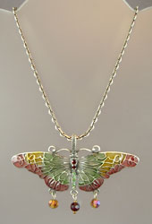 7014- Stained Glass Butterfly Necklace