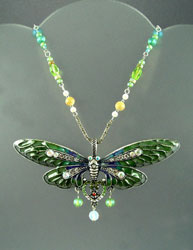 Green Moth Necklace