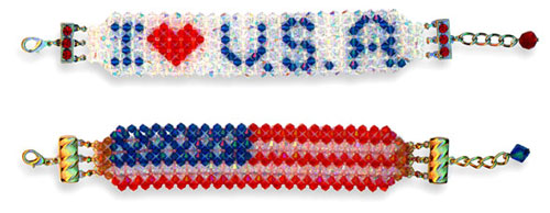 Patriotic Crystal Message Bracelets